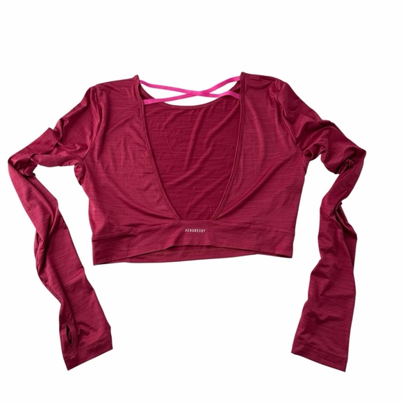 Adidas Women's Pink Workout Yoga Gym Crop Top - Picture 2 of 9